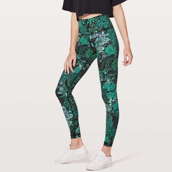Lululemon Wunder Under Hi-Rise 1/2 Tight Full-On Luxtreme 17" Memoir Multi Green - Picture 1 of 9